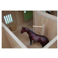 Kids Globe Paardenhoekstal met 3 Boxen en Berging Roze 1:24