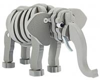 Toi-Toys 3D puzzel olifant junior 31,5 cm foam grijs