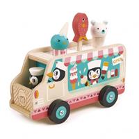 Tender Toys Eiswagen Pinguin Holz Junior 6-teilig