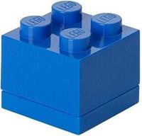 mini opbergsteen 4 noppen 4,6 x 4,3 cm polypropeen blauw