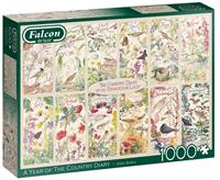 Falcon puzzel A Year of The Country karton groen 1000 stuks