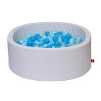 knorr toys Bällebad soft - Geo cube grey inklusive 300 Bälle soft blue/blue/transparent