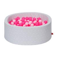 Knorrtoys knorr toys Bällebad soft - Geo cube grey inklusive 300 Bälle soft pink