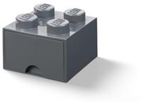 LEGO opbergbox met lade 4 noppen 25 x 25 x 18 cm PP grijs