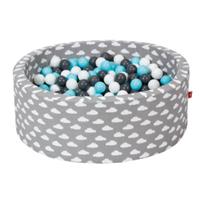 Knorrtoys knorr toys Bällebad soft - Grey white clouds - 300 balls creme/grey/lightblue