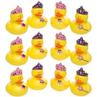 12x Badeendjes prinsessen badspeelgoed 5 cm -