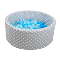 Knorrtoys Bällebad »Soft, Grey white dots«, mit 300 Bällen soft blue/blue/transparent