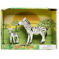 Plastic safari/wilde dieren zebra met veulen -