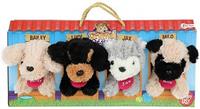 Toi-Toys knuffelhondenset junior 12 cm pluche 4 delig