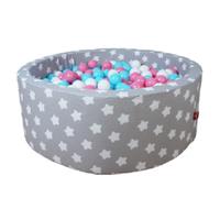 Knorrtoys Bällebad »Soft, Grey white stars«, mit 300 Bällen rose/creme/lightblue; Made in Germany