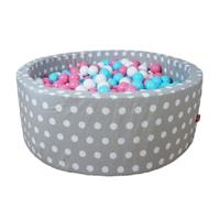 Knorrtoys Bällebad »Soft, Grey white dots«, mit 300 Bällen rose/creme/lightblue; Made in Germany