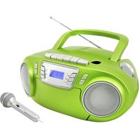 soundmaster SCD5800GR Radio/CD-speler FM FM, USB, Cassette, Radio-opname Incl. microfoon Groen