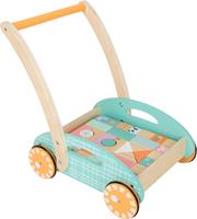 Small Foot loopwagen auto junior 36 cm hout/staal blauw/oranje