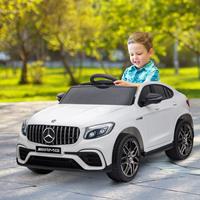 HOMCOM Kinder Elektroauto | Mercedes-Benz |  PP, Metall | Weiß | 115 x 70 x 55 cm