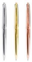 Kikkerland balpen retro 14 cm staal zilver/goud/koper 3 stuks