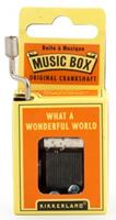 Kikkerland muziekdoos What a Wonderful World 4 x 5 cm RVS zilver