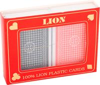 Lion-Games Spielkartenset LION 100% Kunststoff Duo Box, Poker