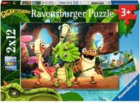 Ravensburger De kleine dino-bende Puzzel (2 x 12 stukjes)