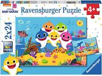 Ravensburger Baby Shark en zijn familie Puzzel (2 x 24 stukjes)