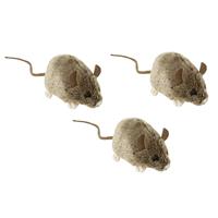 Nature Plush Planet 3x stuks knuffel muis/muizen van 12 cm -
