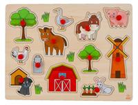 vormenpuzzel boerderij junior 22 x 30 cm hout 13 delig