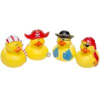 12x Badeendjes piraten badspeelgoed 5 cm -