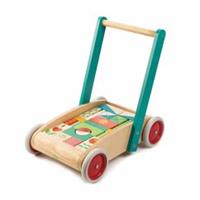 Carletto Tender Leaf 7508464 - Lauflernwagen mit Klötzen, Holz, 30-teilig