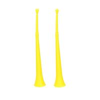 2x stuks gele vuvuzela grote blaastoeter 48 cm -