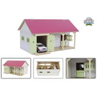 Kids Globe Paardenstal met 2 boxen en berging roze: schaal 1:32 (610245)