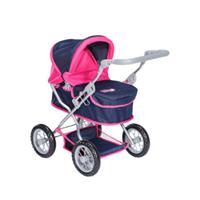 knorr speelgoed poppenwagen First flying heart s navy/roze