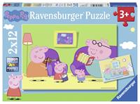 Ravensburger puzzel 2x12 stukjes peppa big thuis