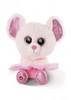 Nici knuffel Glubschis muis junior 15 cm pluche roze