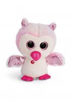 Nici knuffel Glubschis uil junior 15 cm pluche wit/roze