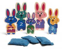 BS Toys balwerpen Bunnies 12 16 cm hout 8 delig