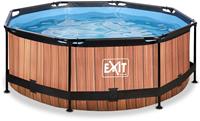 EXIT Wood opzetzwembad met filterpomp bruin ø244x76cm