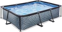 EXIT TOYS EXIT Frame Pool 220x150x60cm (12v Kartusche Filterpumpe) - Grau