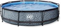 EXIT TOYS EXIT Stone Pool ø 360 x 76 cm mit Filterpumpe - grau