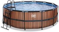 EXIT Wood Pool ø427x122cm mit Sandfilterpumpe - braun