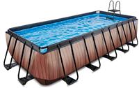 EXIT Wood opzetzwembad met zandfilterpomp bruin 540x250x122cm