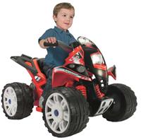 Injusa accuvoertuig quad The Beast jongens 12V 81 cm rood/zwart