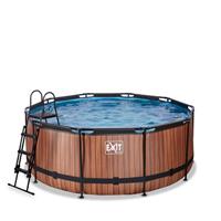 EXIT Frame Pool ø360x122cm (12v) – Holz optik braun