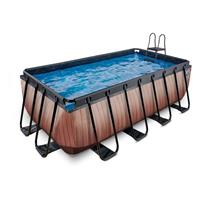 Exit Toys EXIT Wood Pool 400x200x122cm mit Filterpumpe - braun