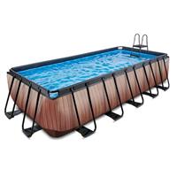 Exit Toys Frame Pool 5.4x2.5x1.22m (12v) – Holz optik braun