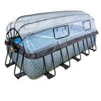 EXIT Toys EXIT Zwembad 540x250x122cm met overkapping en zandfilterpomp, Stone grijs
