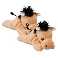 Nature Planet 2x stuks knuffel paardje 13 cm -