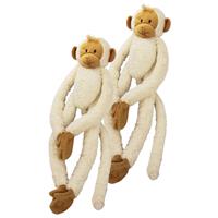 Happy Horse 2x stuks  pluche witte slinger aap knuffel 23 cm -