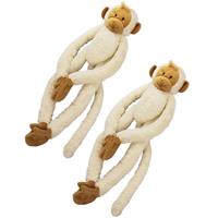 2x stuks  pluche knuffel witte slinger aap 45 cm -