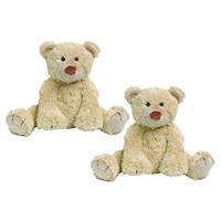Happy Horse 2x stuks  beige pluche knuffelbeer Boogy 24 cm -