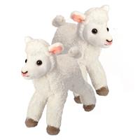 Wild Republic 2x stuks pluche schaapje/lammetje knuffel 20 cm -