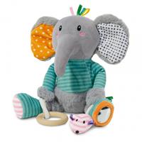 SES knuffel olifant Olfi junior 24 cm pluche grijs